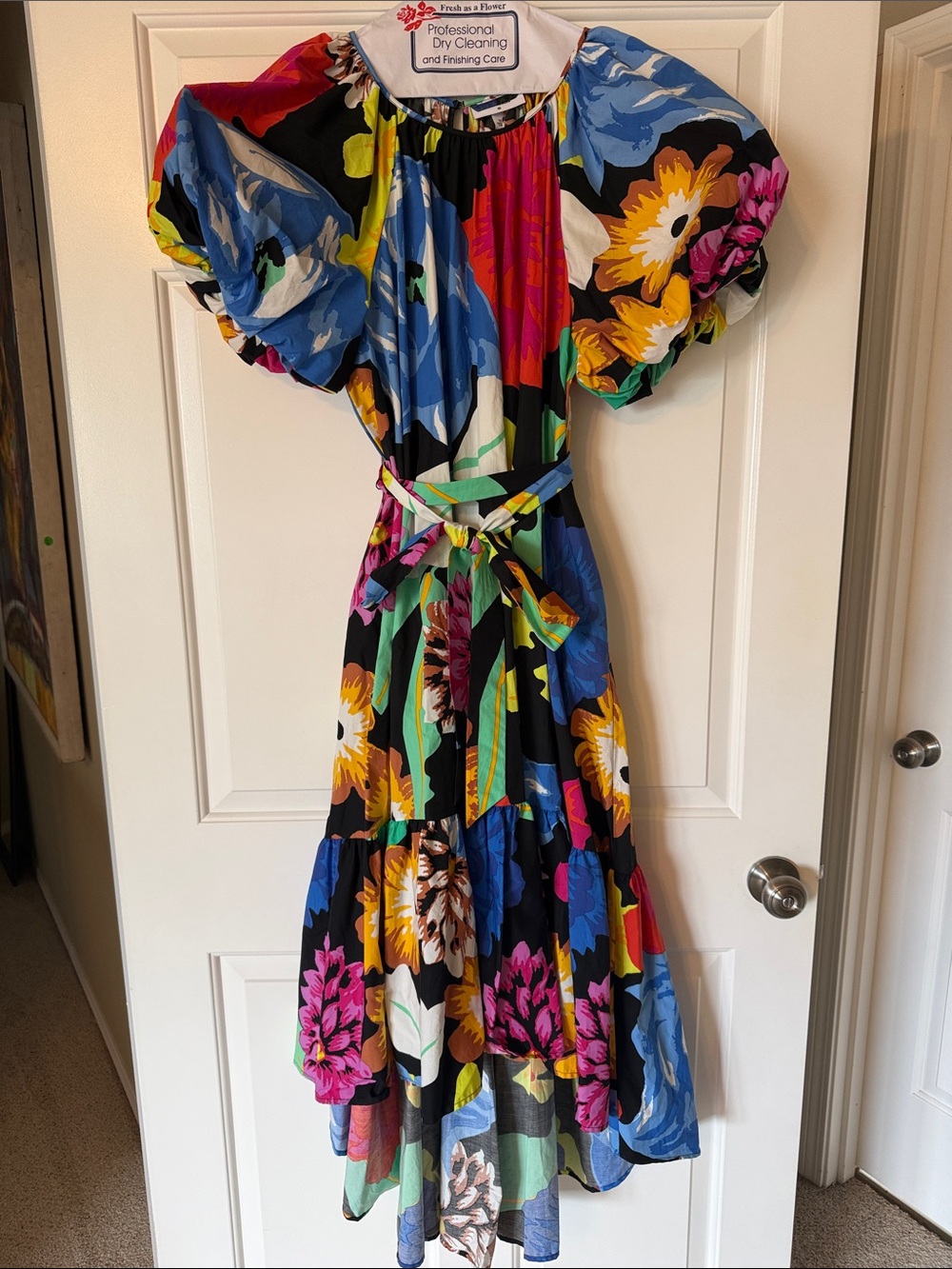Christopher John Rogers for Target Black Multicolor Floral Asymmetrical Dress 1X